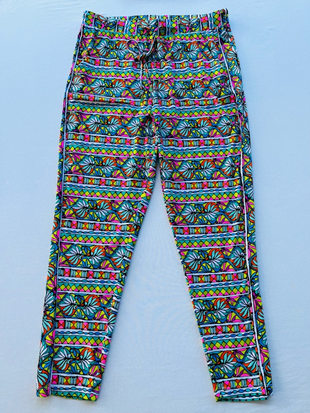 Trina Turk Bora Bora Pants Swim Cover-Up Multicolor Drawstring Pull-On Beach L